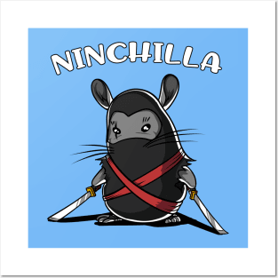 Ninchilla Chinchilla Ninja Posters and Art